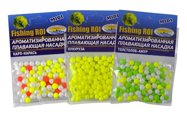 Ароматизированная плавающая насадка Fishing ROI Pufi "Карп-карась (жар. семечка)" mini 20шт.