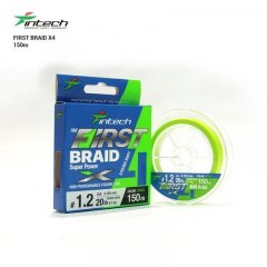 Шнур плетеный Intech First Braid X4 Green 150m 0.8 (12lb / 5.45kg)