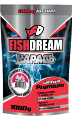 Элитная прикормка FishDream Premium Карась "Чеснок" 1 кг.